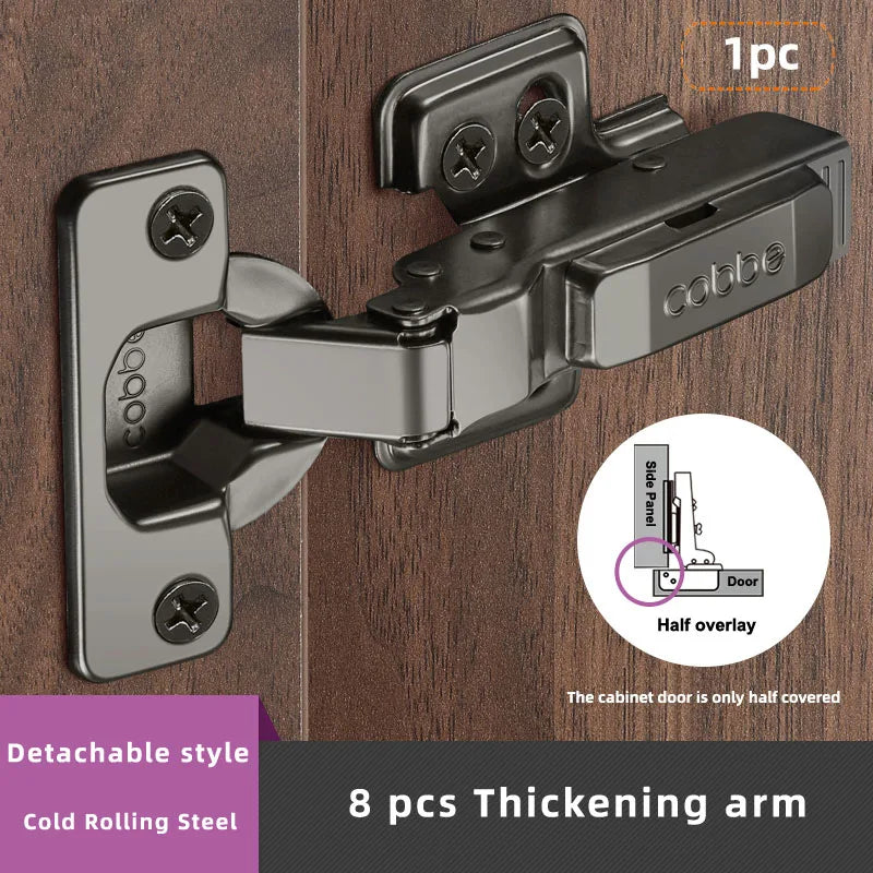 Black Cabinet Door Soft-Close Hinges [8-Pcs]