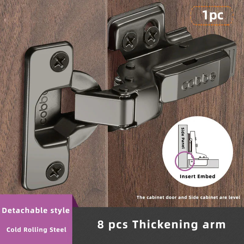 Black Cabinet Door Soft-Close Hinges [8-Pcs]