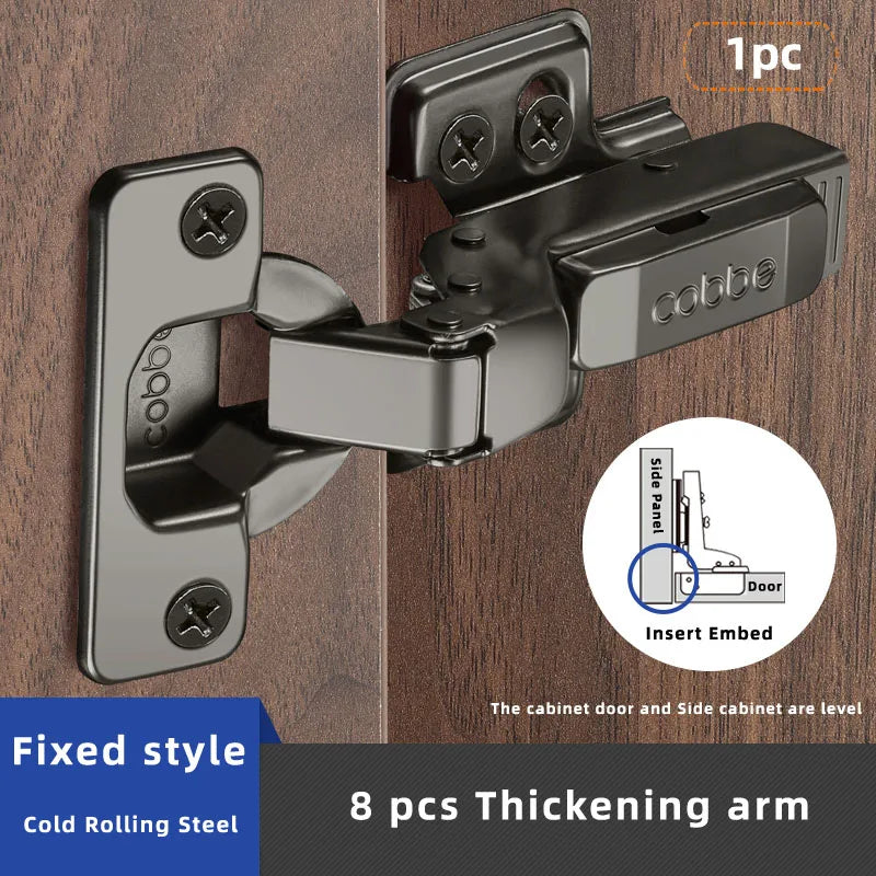 Black Cabinet Door Soft-Close Hinges [8-Pcs]