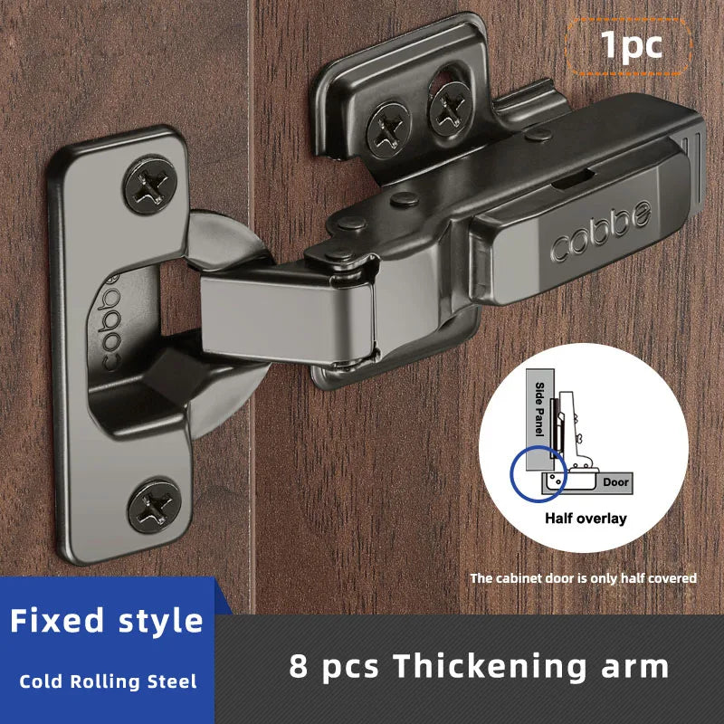 Black Cabinet Door Soft-Close Hinges [8-Pcs]