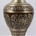 Vintage Etched Brass Metal Vase