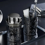 2-Piece Luxe Glass Soap Dispenser and Toothbrush Holder