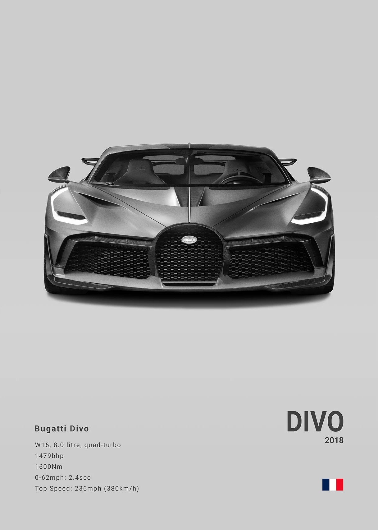 Ettore Bugatti Hypercar Minimalist Canvas Print