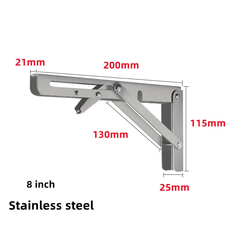 2Pcs Stainless Steel Folding Shelf Brackets - Sleek Surprises