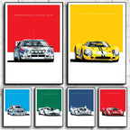 Vintage Racing Bold GT Supercars Art Canvas Prints