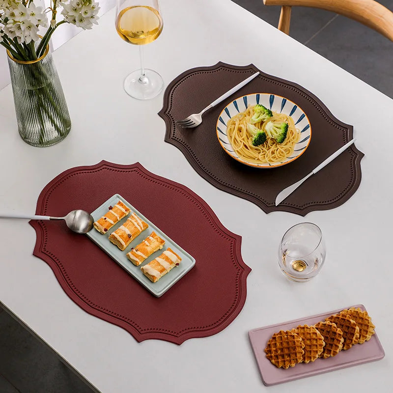 Luxe Leather Dining Placemat Set