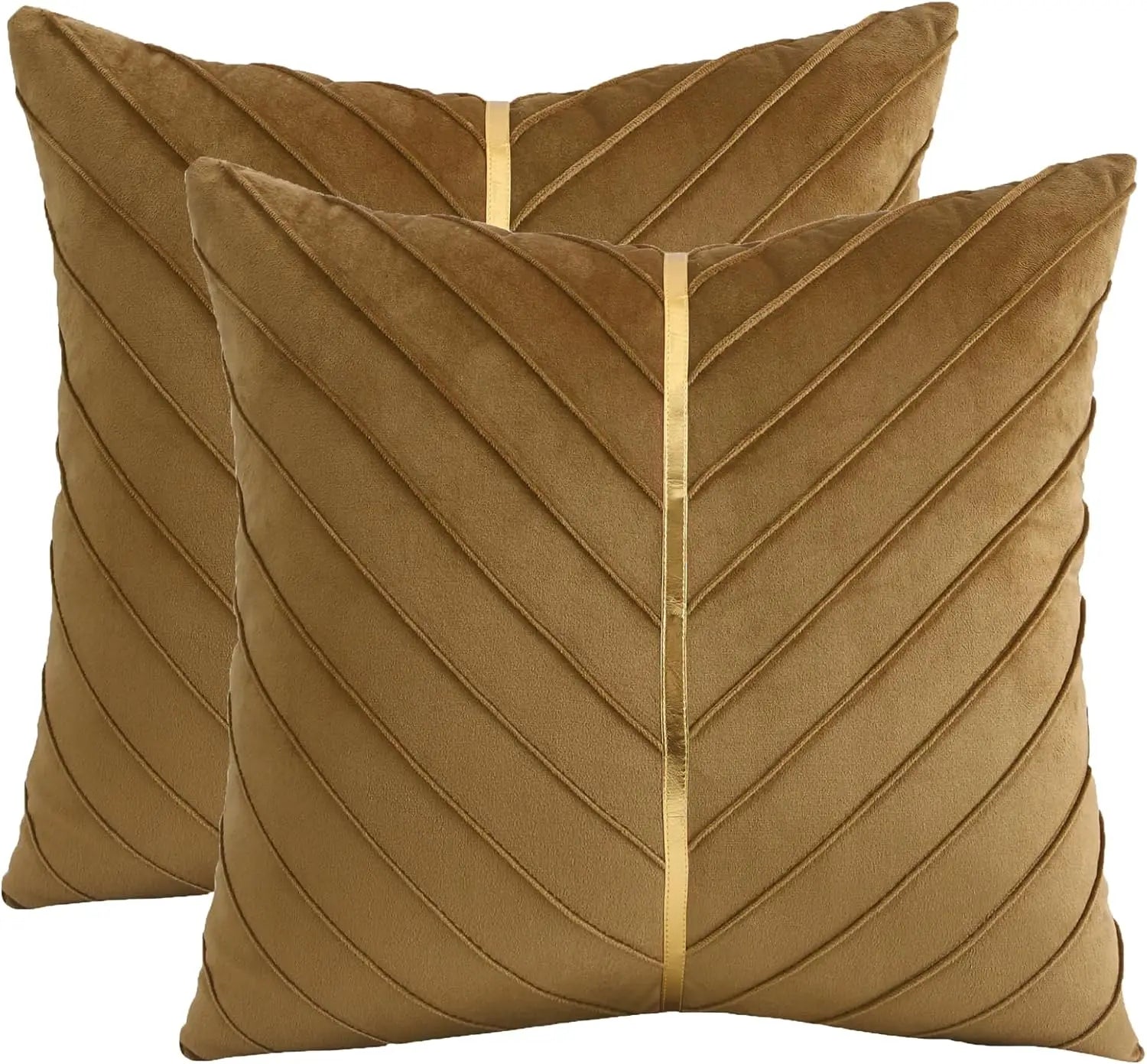 Elegance Velvet Gold Line Pillow Covers [2-Pcs]