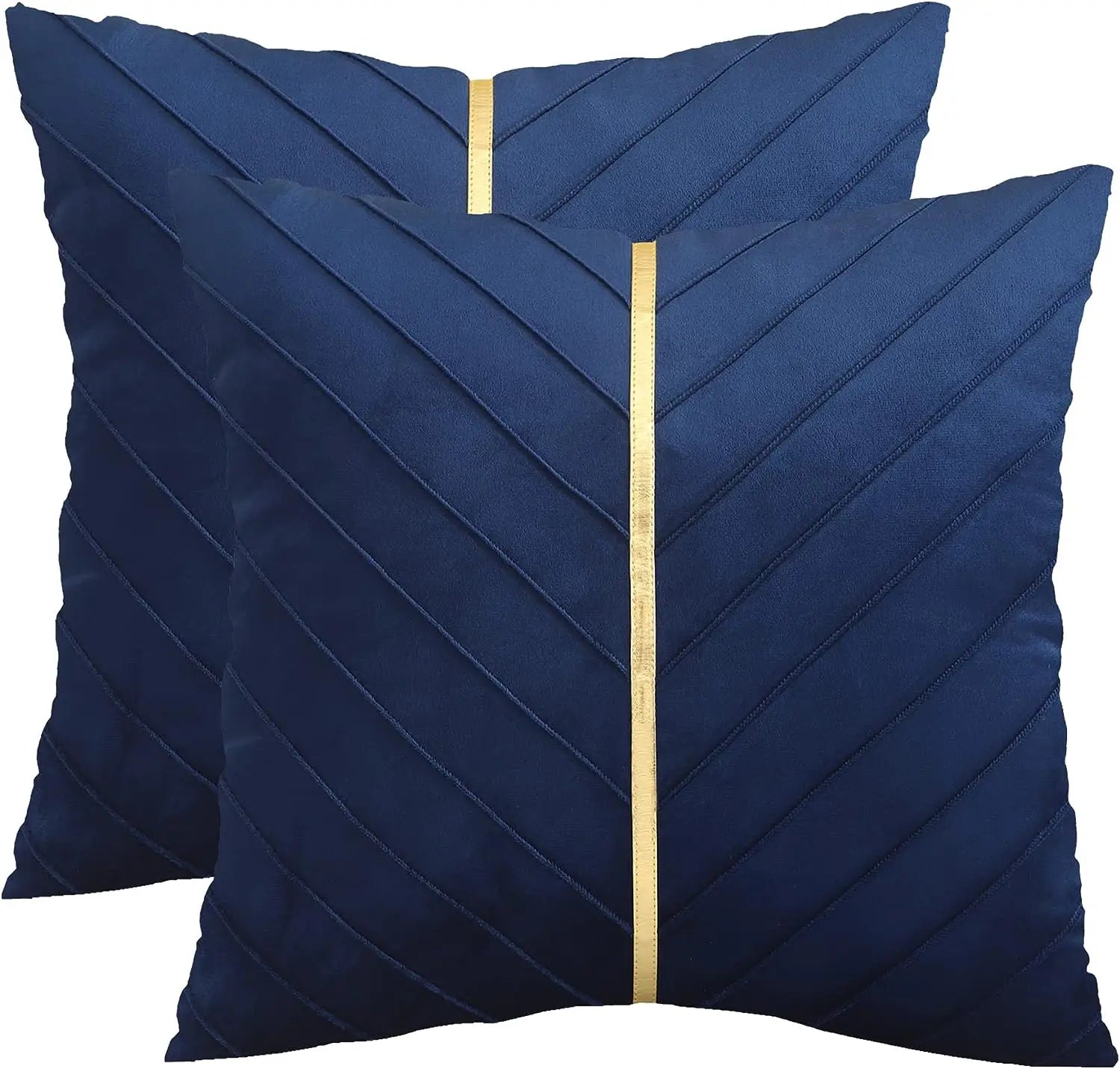 Elegance Velvet Gold Line Pillow Covers [2-Pcs]