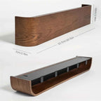 Modern Wall Coat Rack with Hidden Hooks & Shelf. Space-Saving, Solid Wood &
