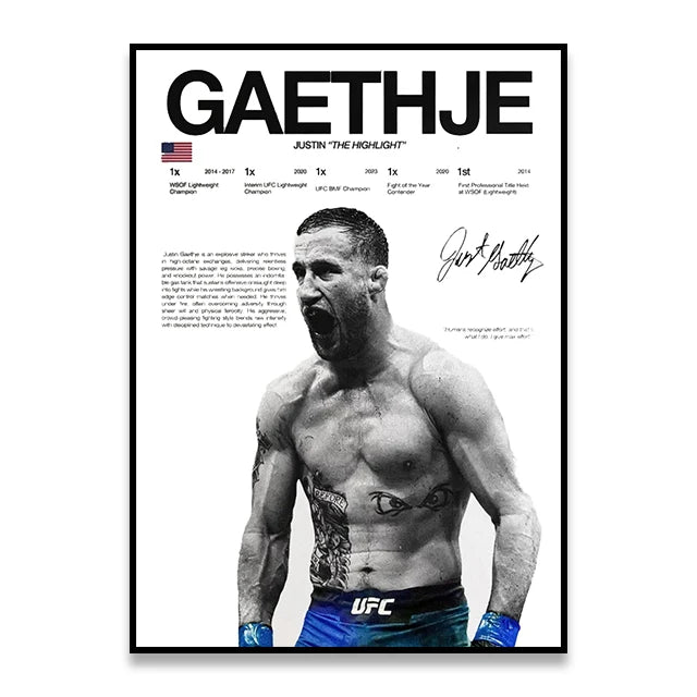 UFC Iconic MMA Legends & Champion Fighters Canvas Prints