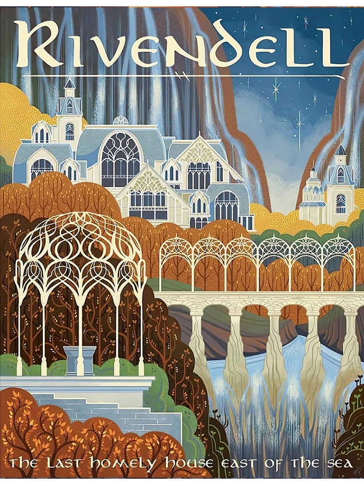 Retro Fantasy Film Kingdom Travel Canvas Prints