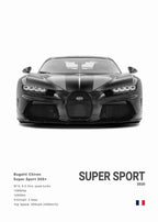 Ettore Bugatti Hypercar Minimalist Canvas Print - Sleek Surprises