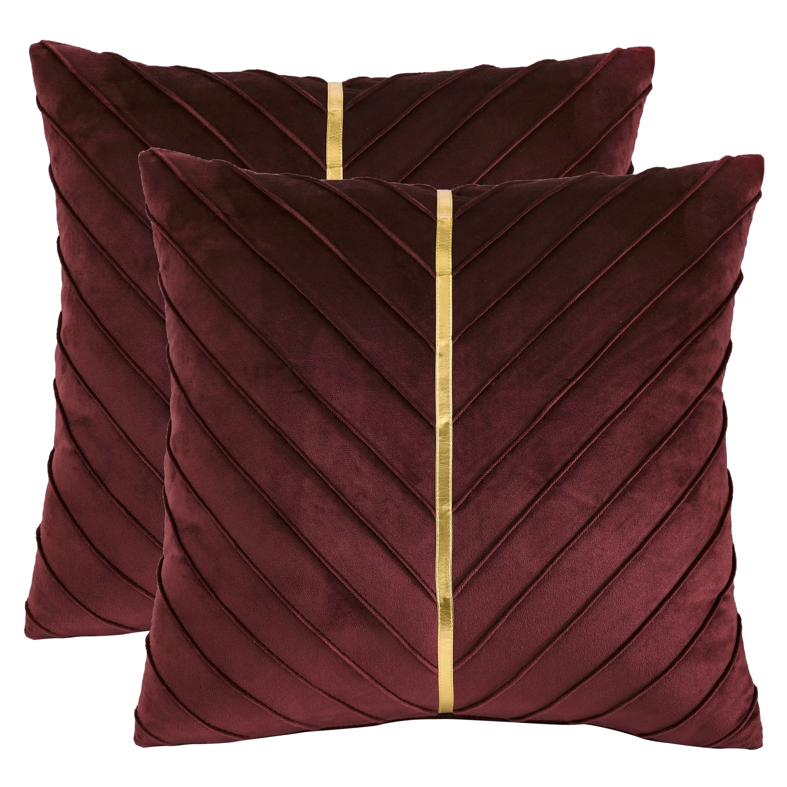 Elegance Velvet Gold Line Pillow Covers [2-Pcs]