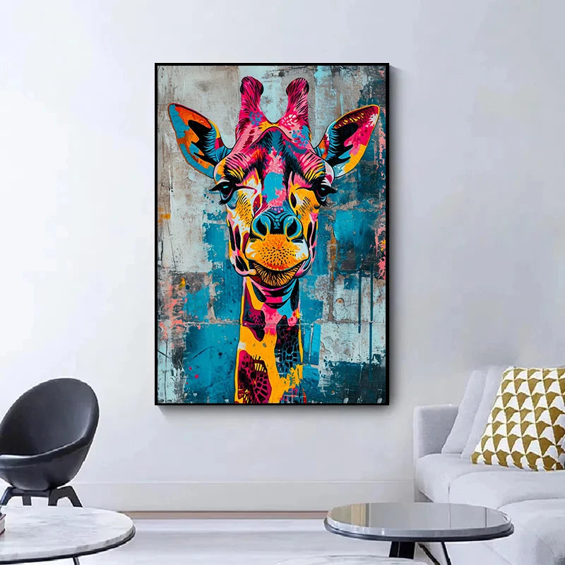Abstract Multicolour Animals Art Canvas Prints