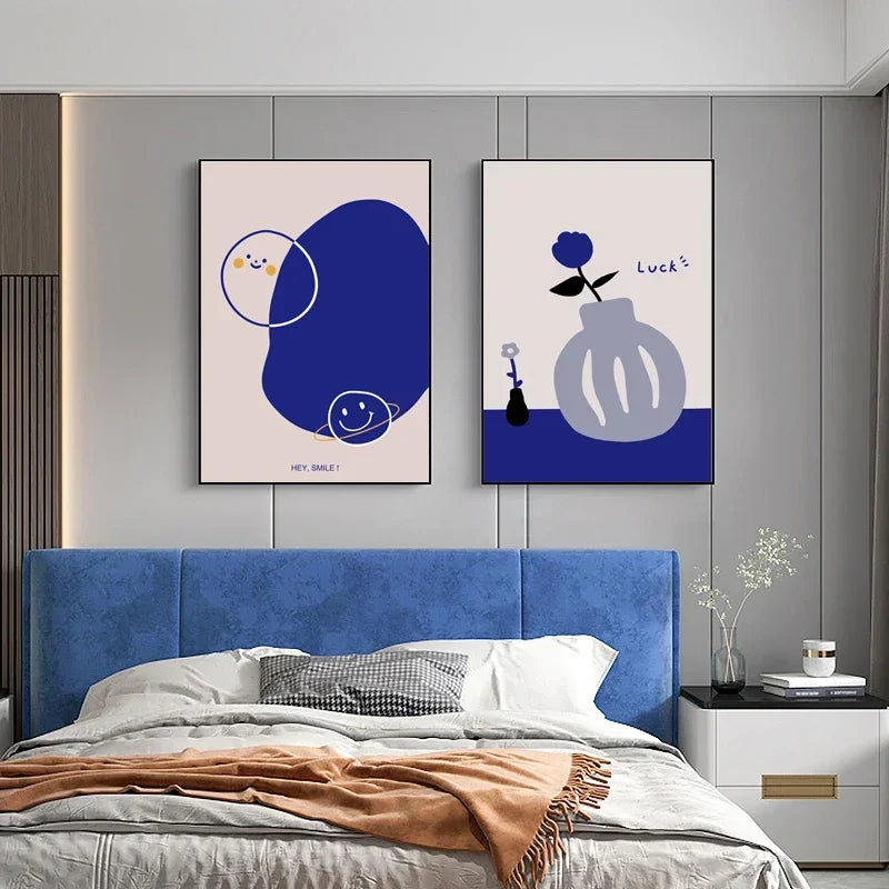 Klein Blue Abstract Art Canvas Prints