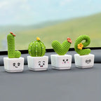 Set of 4 Cute Mini Green Cactus Plants