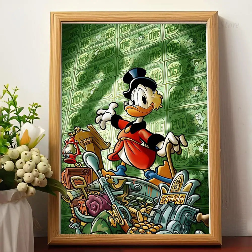 Classic Uncle Scrooge McDuck Billionaire Wall Art - Sleek Surprises