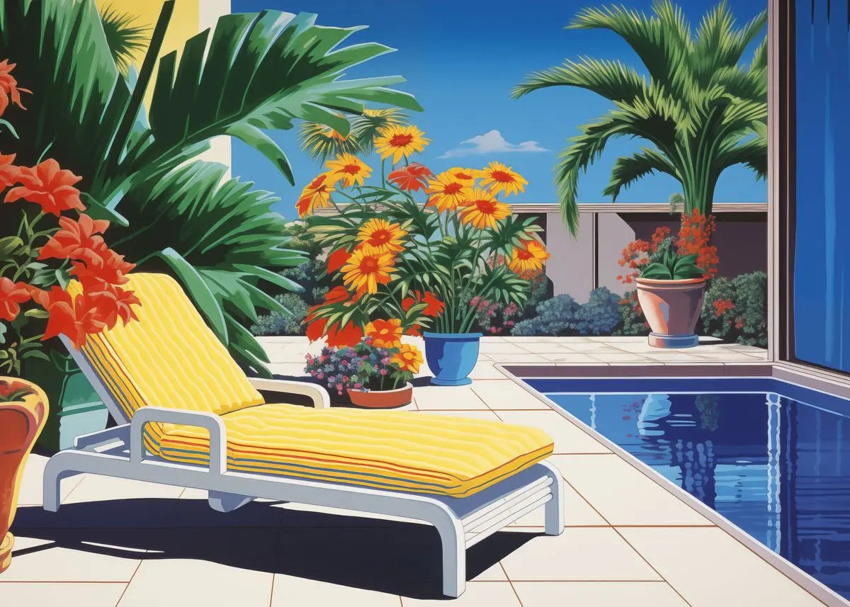 Hiroshi Nagai Inspired Palm Sunset Art Canvas Prints