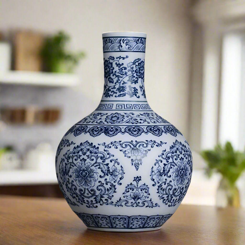 Classic Ceramic Blue & White Vase