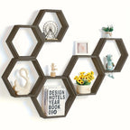 Hexagon floating wall shelf, hexagon storage rack - for home decoration lovers - perfect gift - suitable for bathroom, bedroom - Sleek Surprises