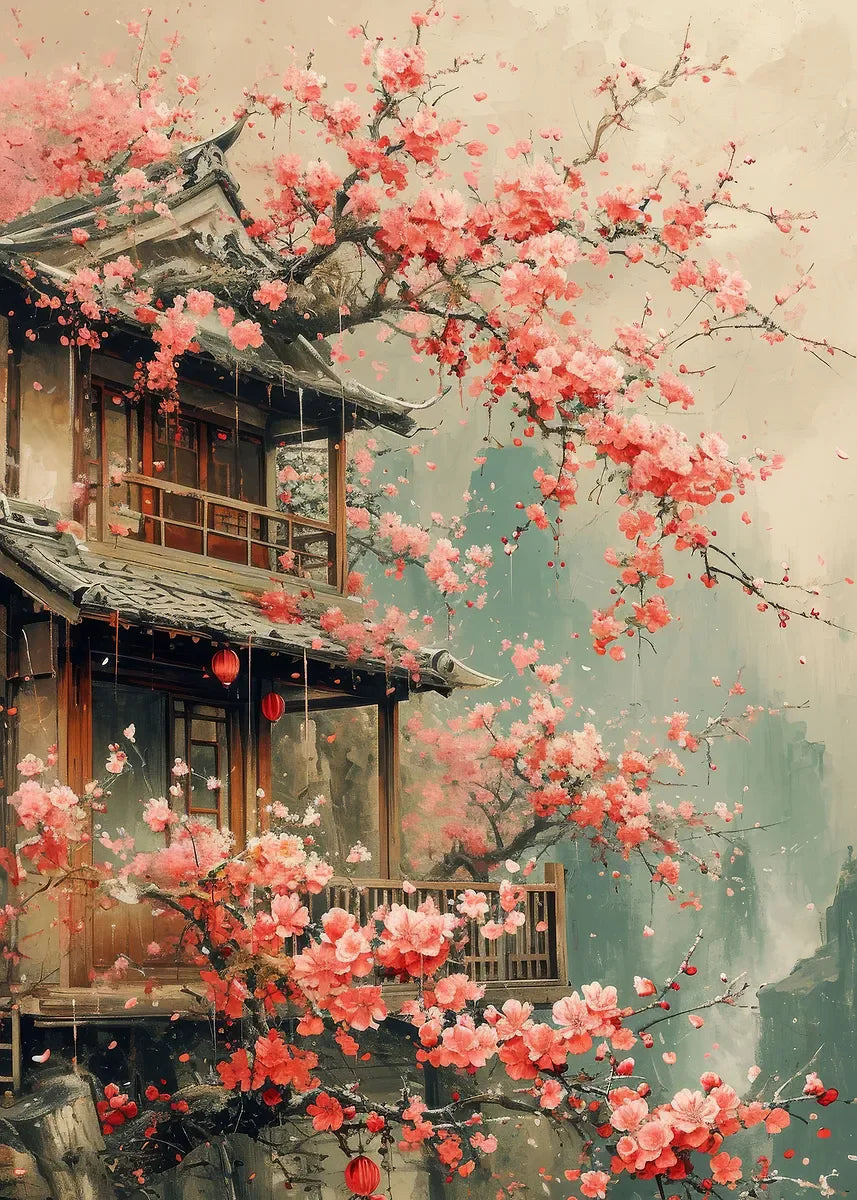 Cherry Blossoms Blooming Canvas Print - Sleek Surprises