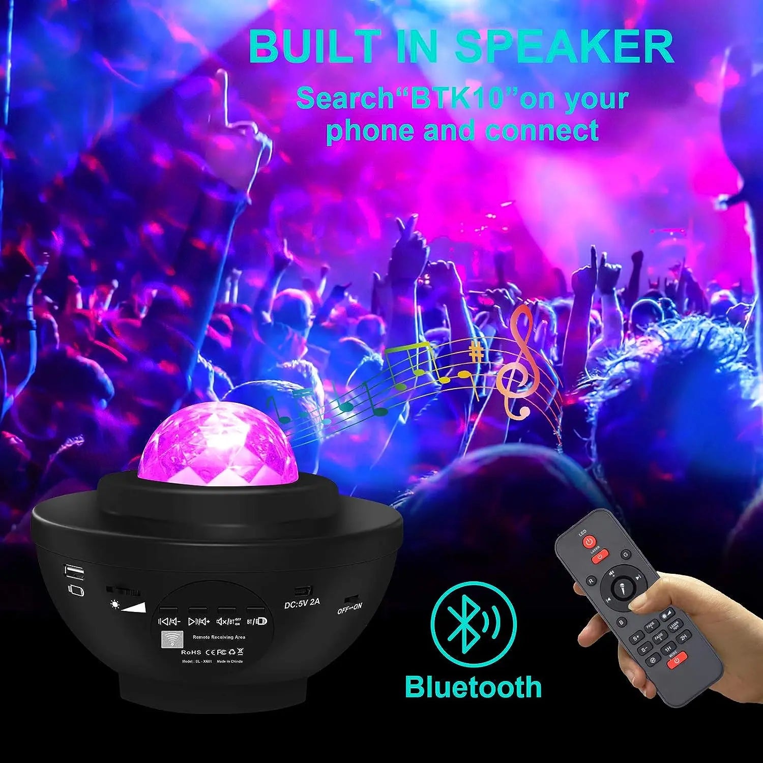 Starry Night Light Bluetooth USB Projector