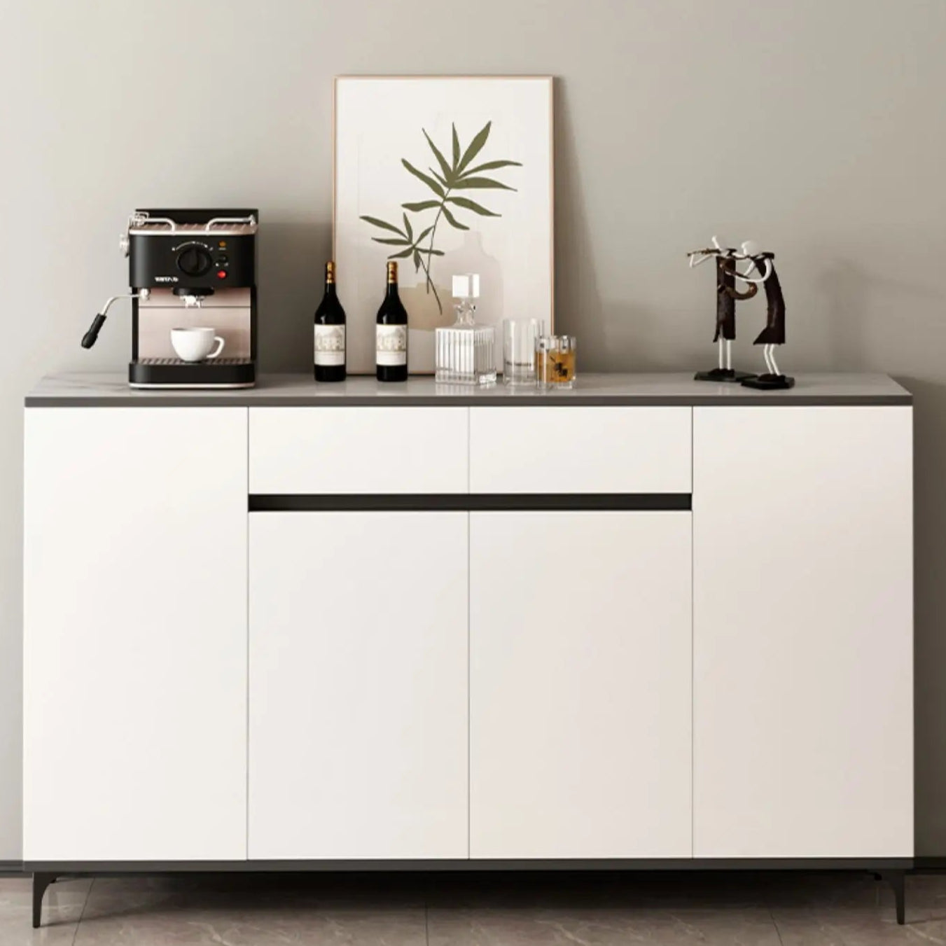 Premium White Nordic Minimalist Cabinet