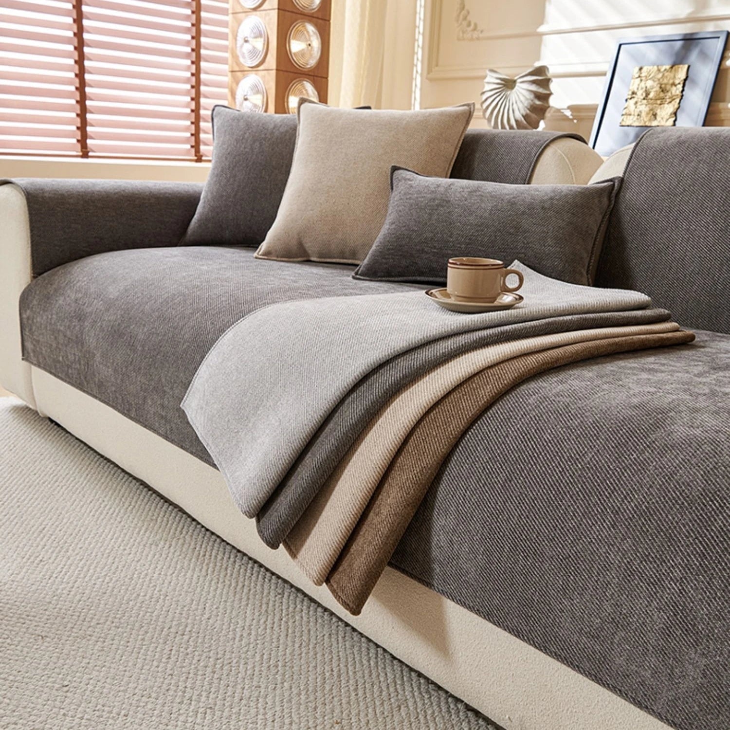 Twill Chenille Anti-Slip Sofa Cover