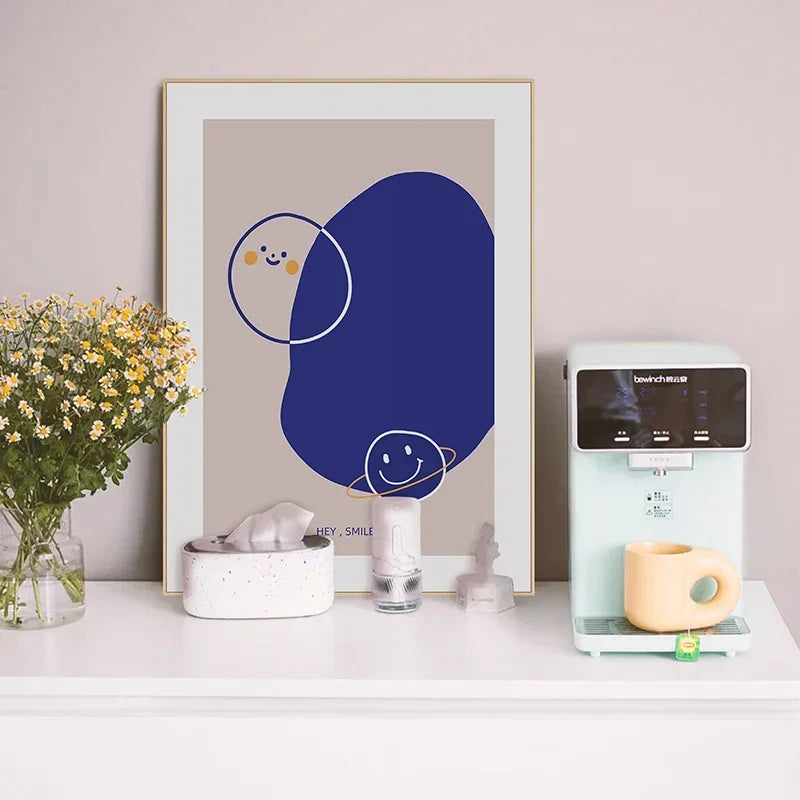 Klein Blue Abstract Art Canvas Prints