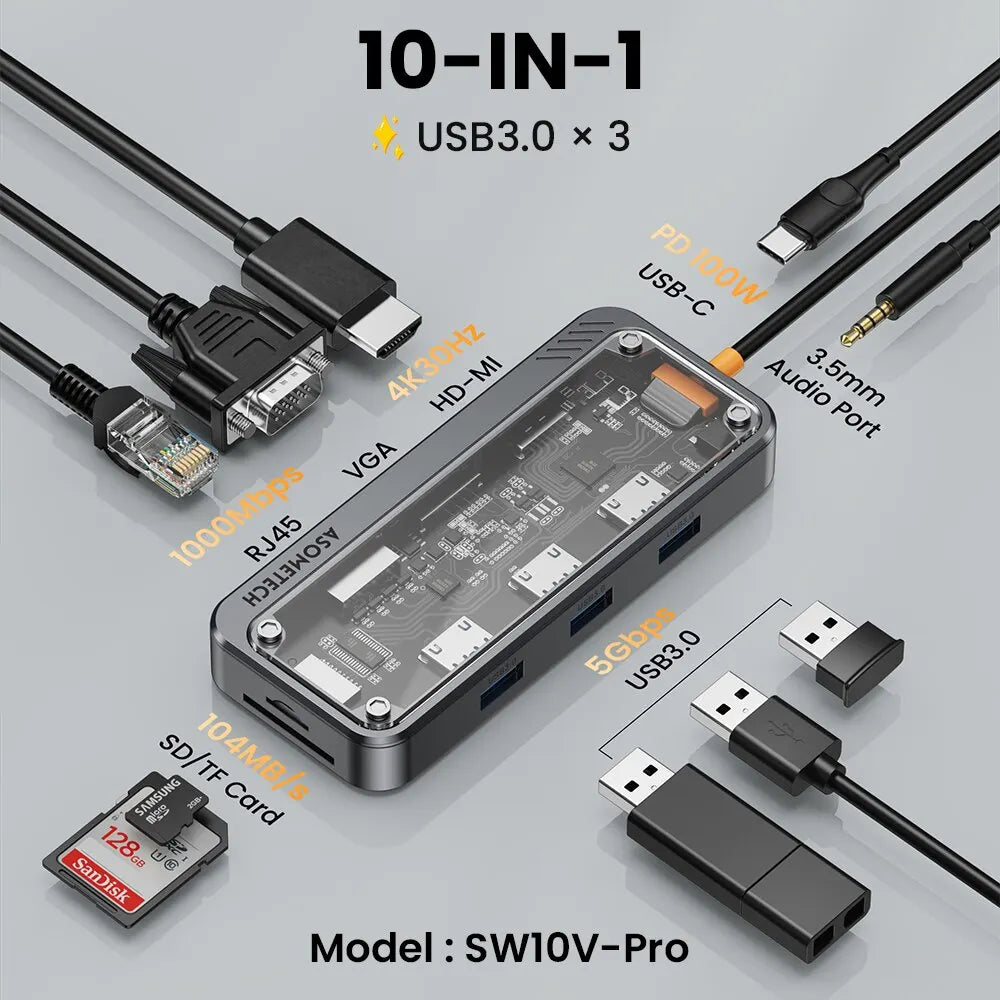 Asometech Pro-Dock Station Multiport Adapter - Sleek Surprises