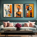 3-Piece Pan-African Abstract Art Canvas Prints