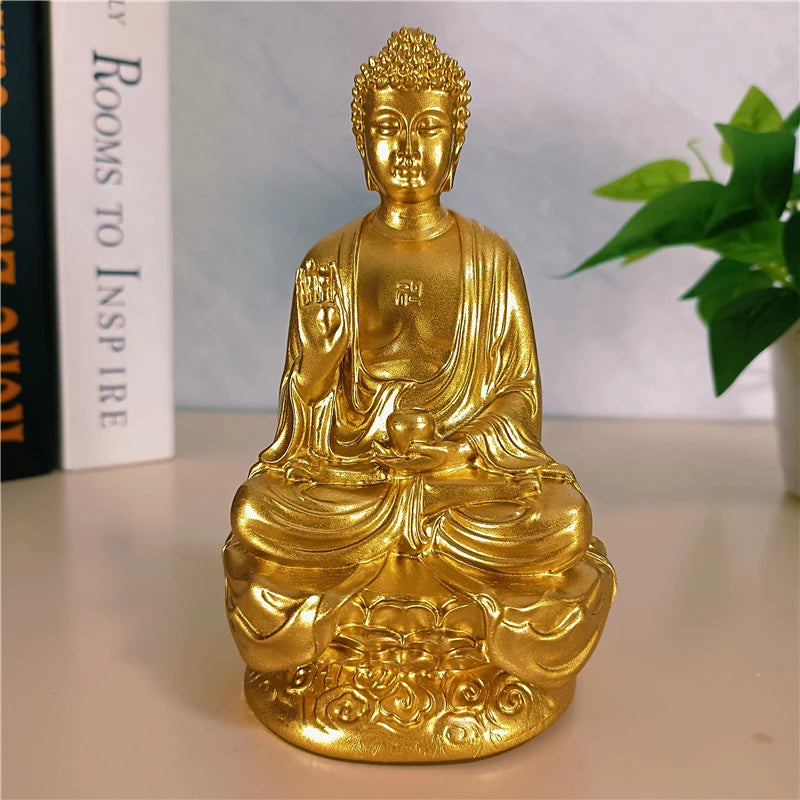 14cm Gold Shakya Muni Buddha Sculpture