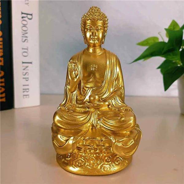 Buddha - 14cm Gold Shakya Muni Buddha Sculpture for Serenity