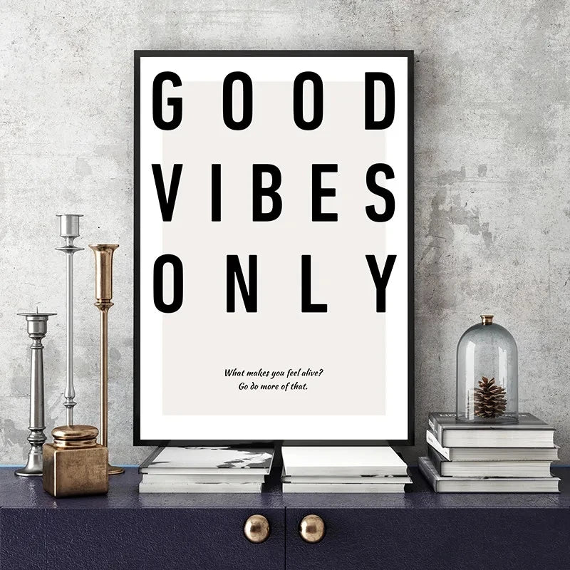 Good Vibes Only Minimalist Canvas