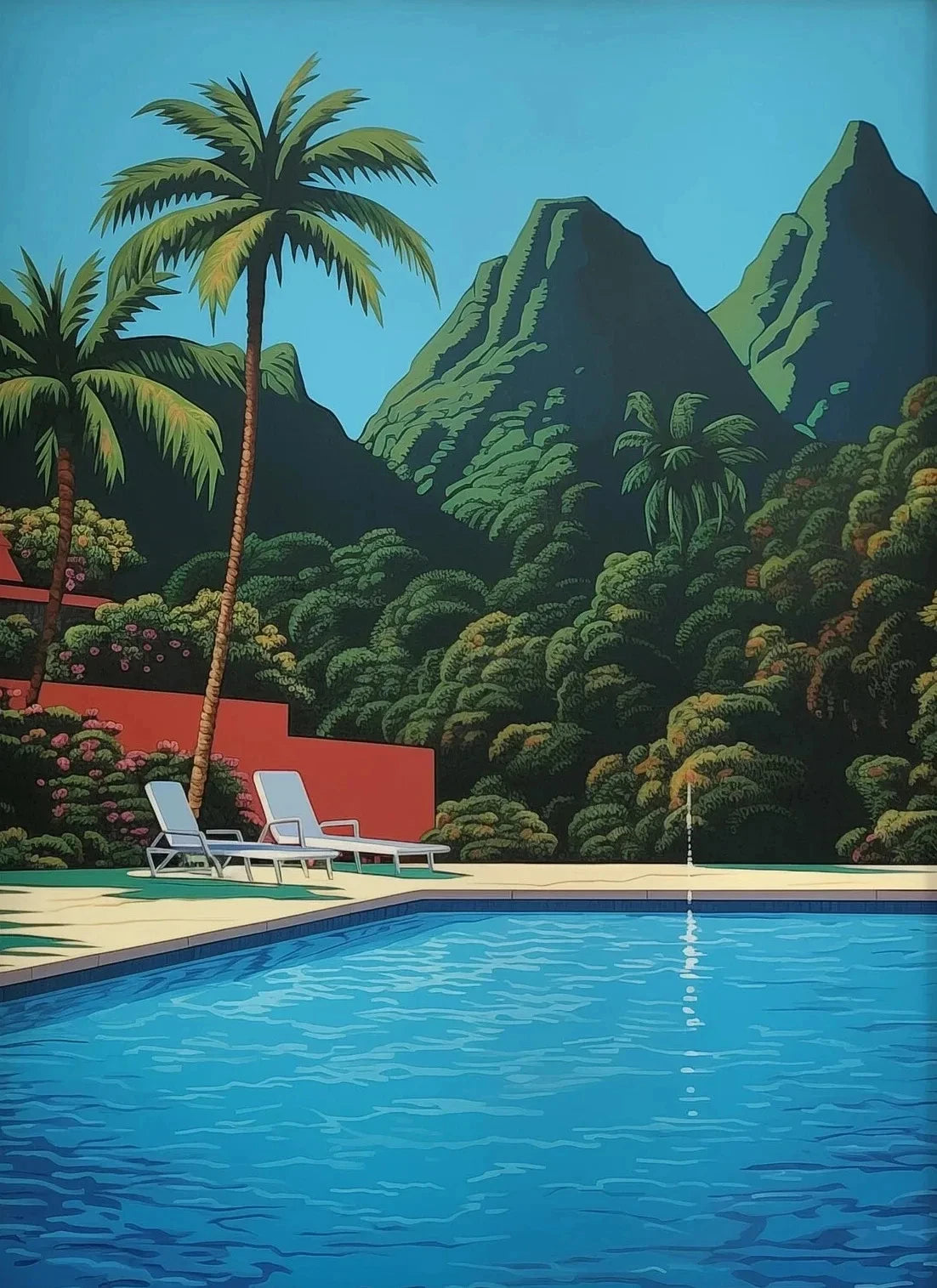 Hiroshi Nagai Inspired Summer Skies Scenic Art Canvas Prints