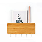 Wall Hanging Bamboo Key Hanger Holder Wall Organizer Rectangle Key Rack Hooks Coat Hooks Home Decoration Coat Hanger - Sleek Surprises