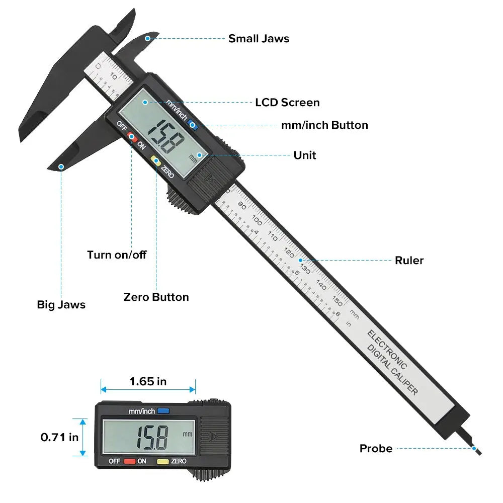 Electronic Digital Measuring Caliper Ruler