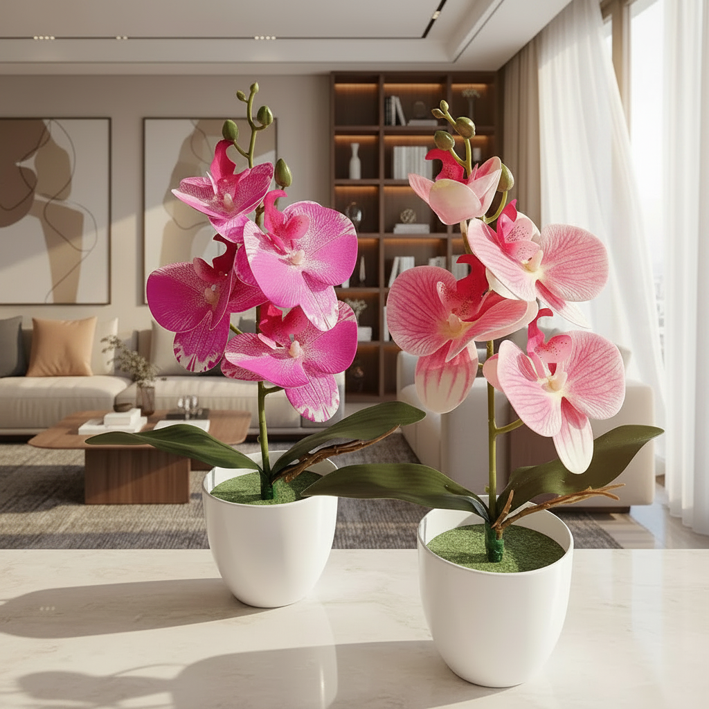 Butterfly Orchid Artificial Blossomed Potted Flowers