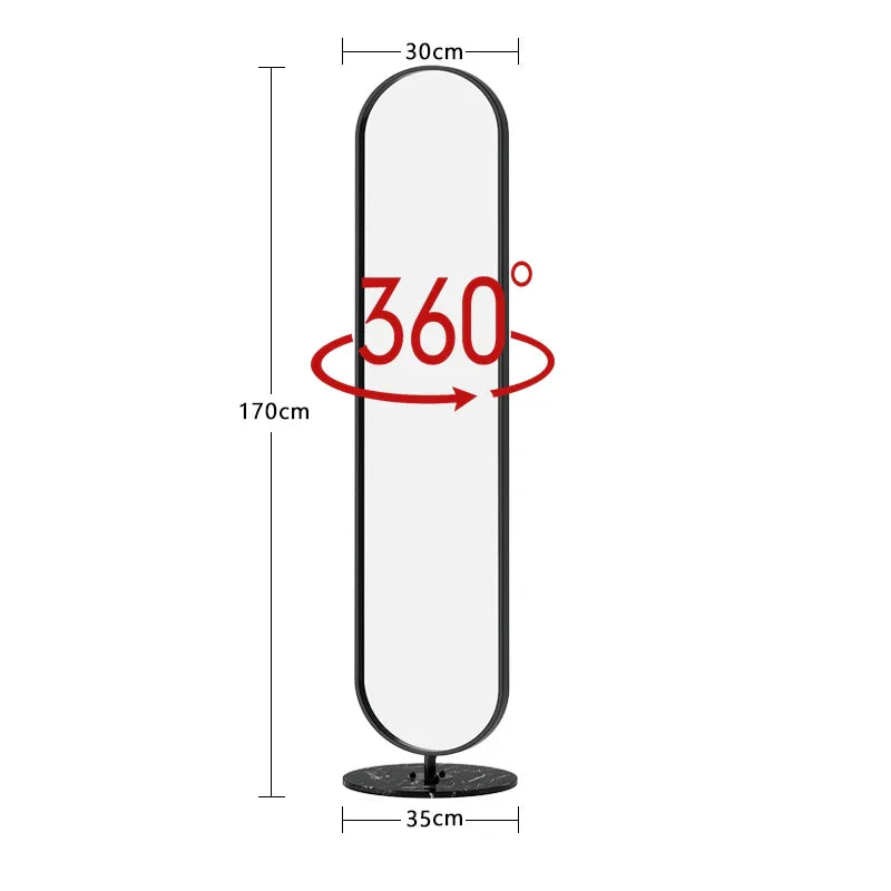 Oval Rotating Floor-Standing Mirror