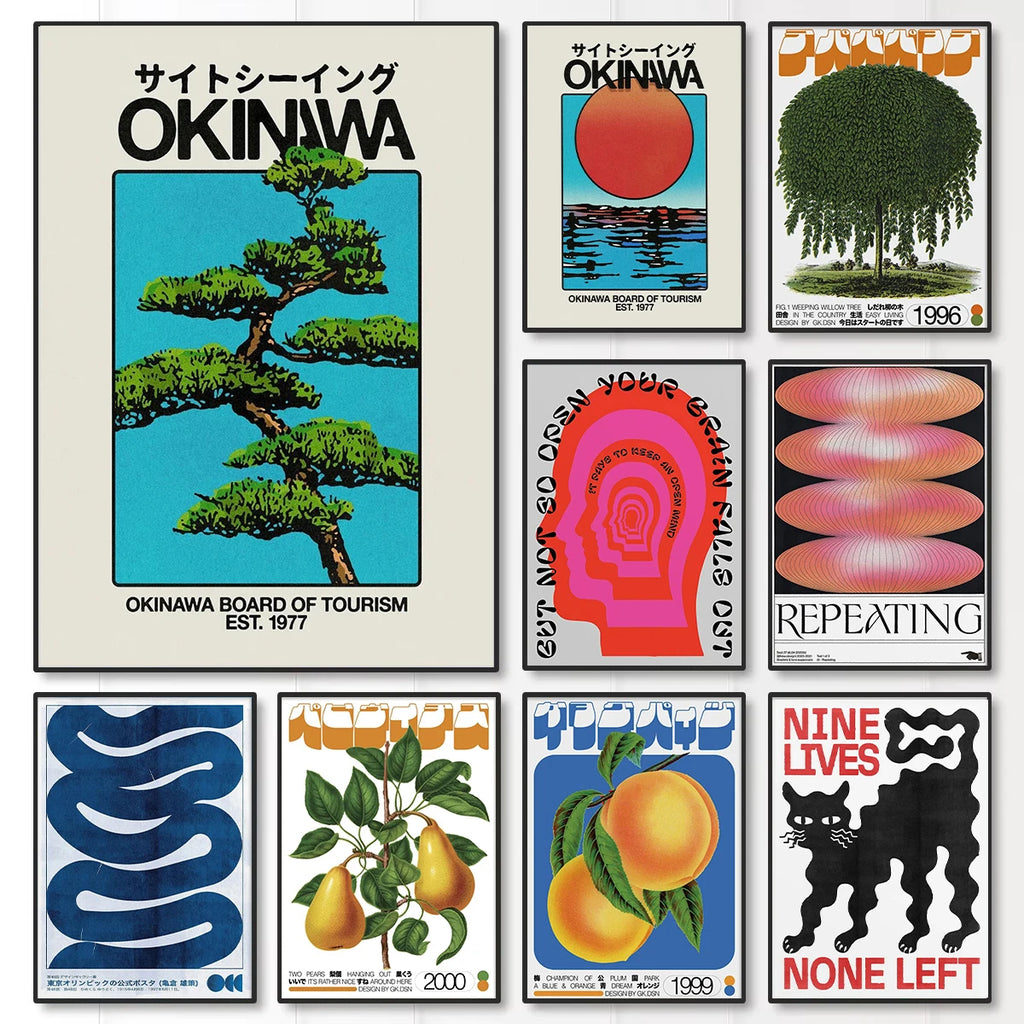 Nihon Retro Abstract Art Canvas Prints