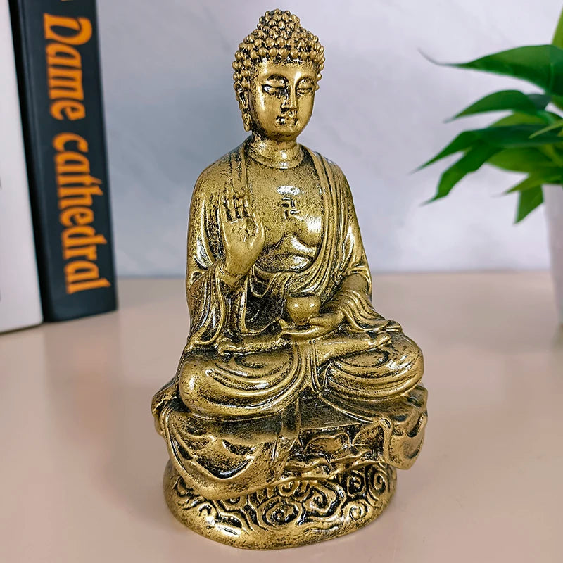 14cm Gold Shakya Muni Buddha Sculpture