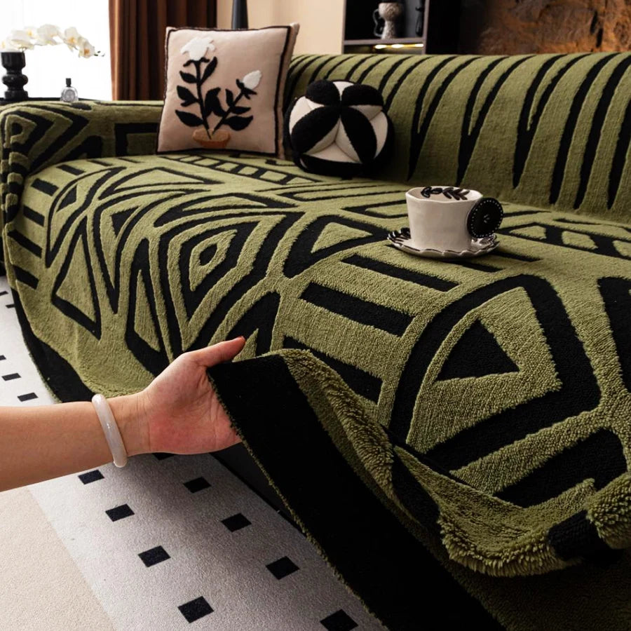 Bold Interlaced Domov Sofa Protector Slip Cover