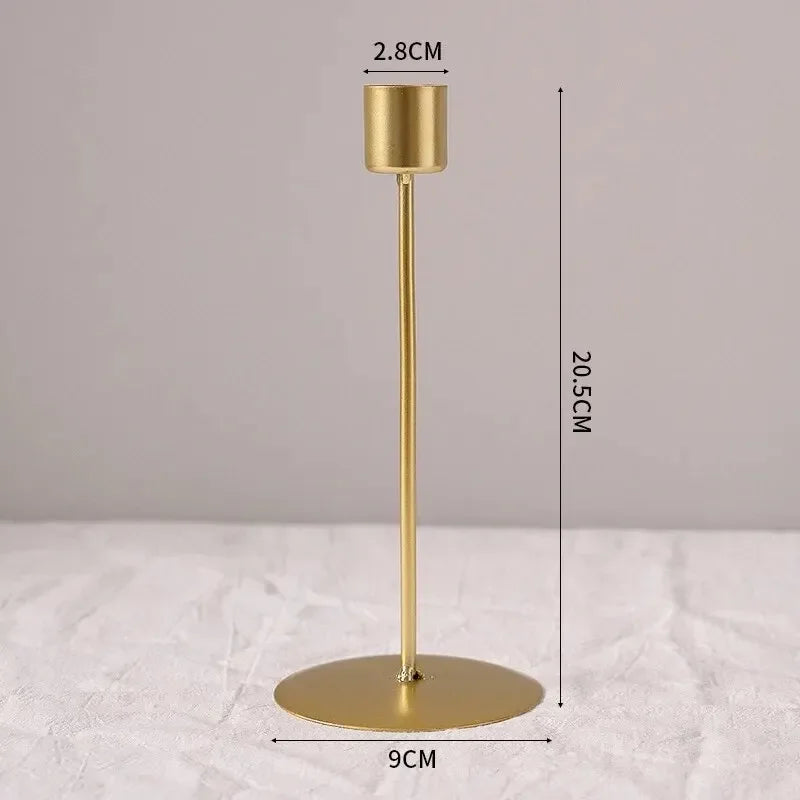 Minimalist Euro-style Gold & Black Candlestick Holders