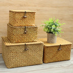 4-Piece Handwoven Seagrass Storage Basket