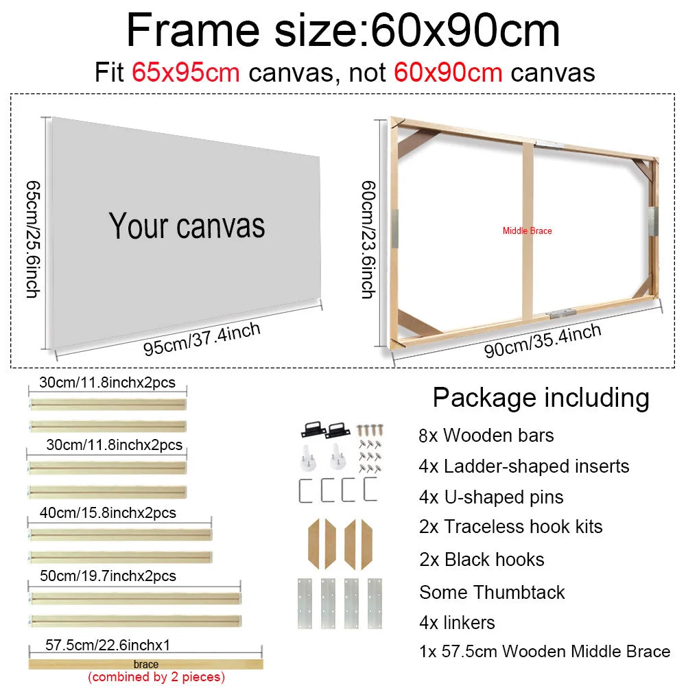 Multiple Sizes Wooden Canvas Frames