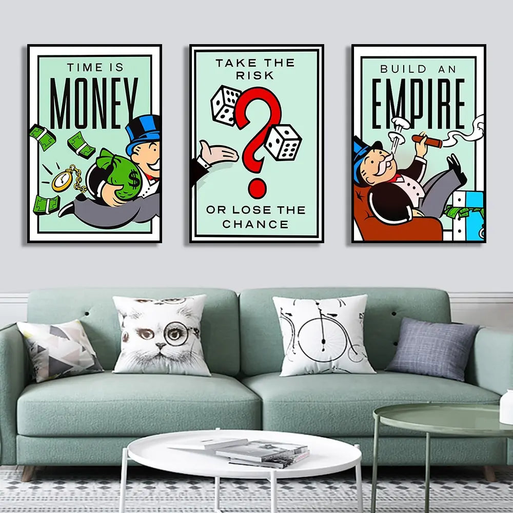 Millionaire Motivational Monopoly Canvas Prints