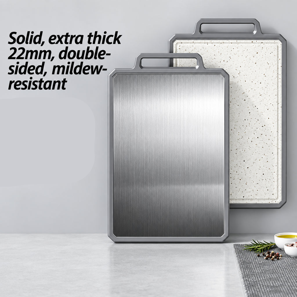 Double-Sided Antibacterial Stainless Steel Cutting Board