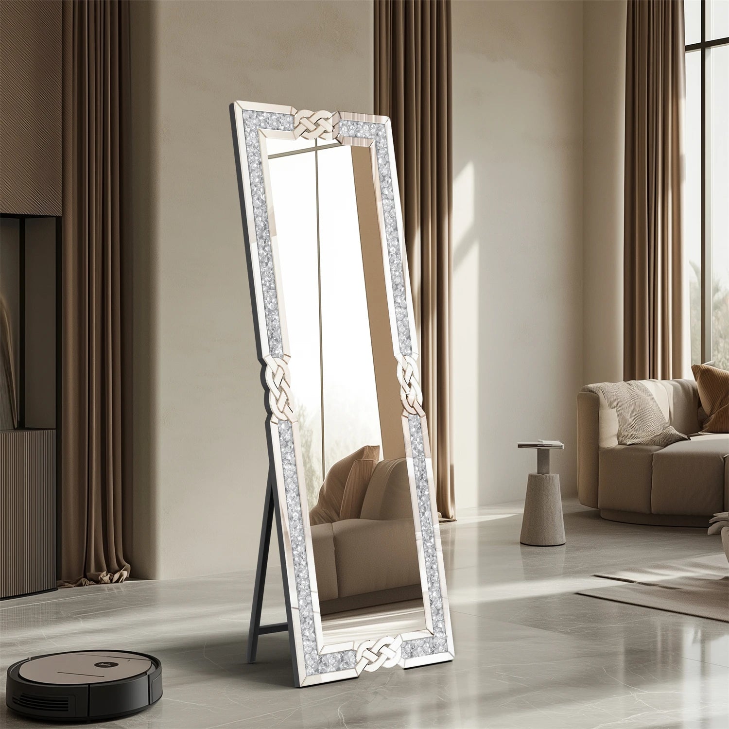 Crystal Frame Full Length Dressing Mirror