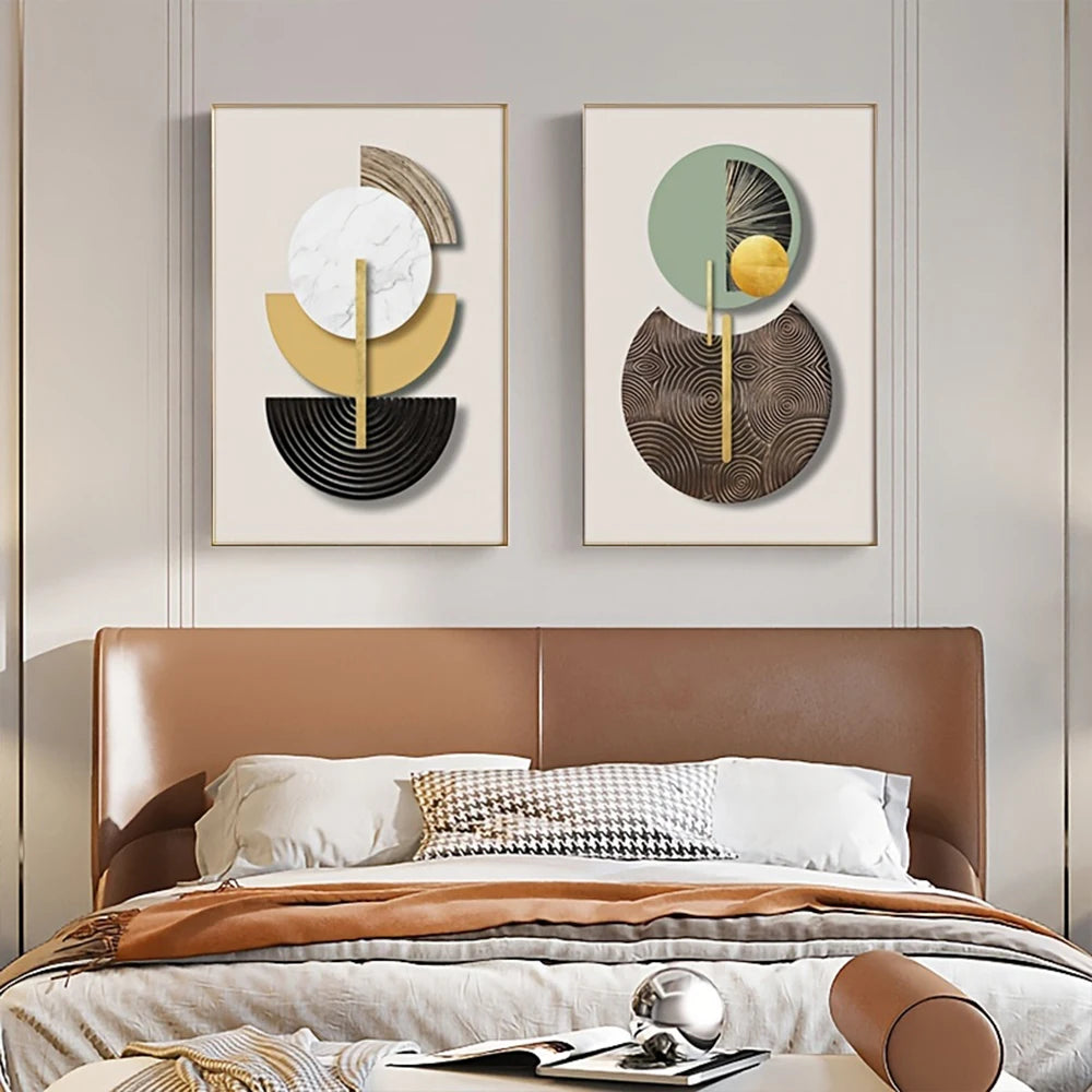 3-Piece Golden Earth Tones Canvas Print