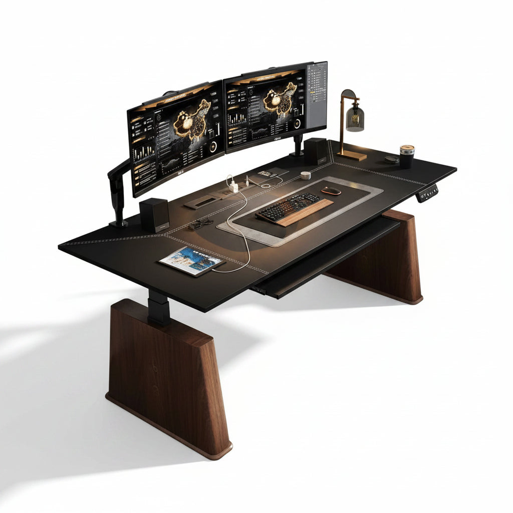 Modern Electric Height-Adjustable Desk Computer Desk Stand Office Smart Solid Wood Office Study Writing Desk Gaming Table FYCD
